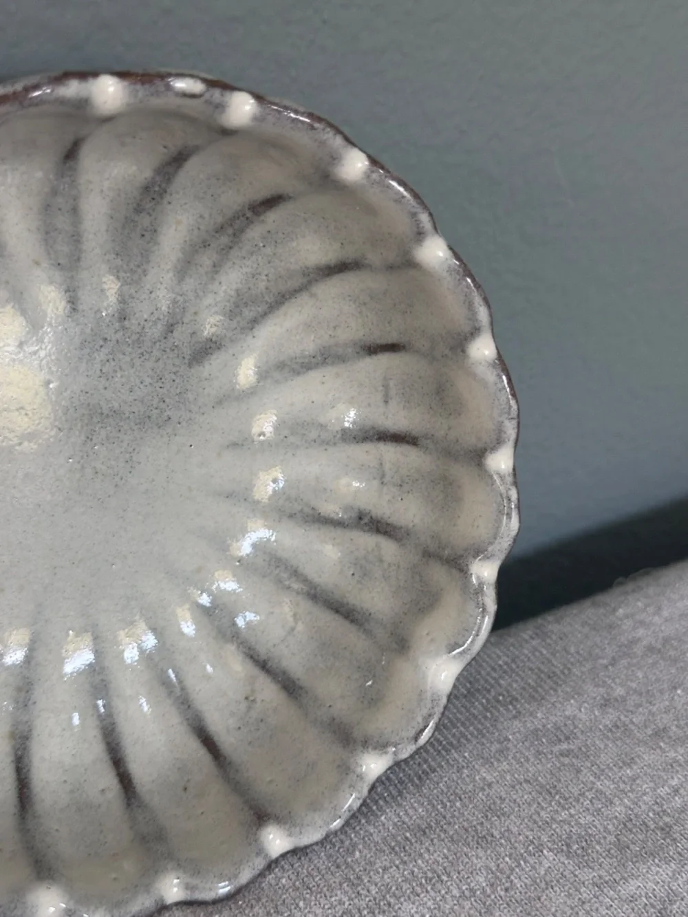 Japanese Ceramic Scalloped Rinka Dish